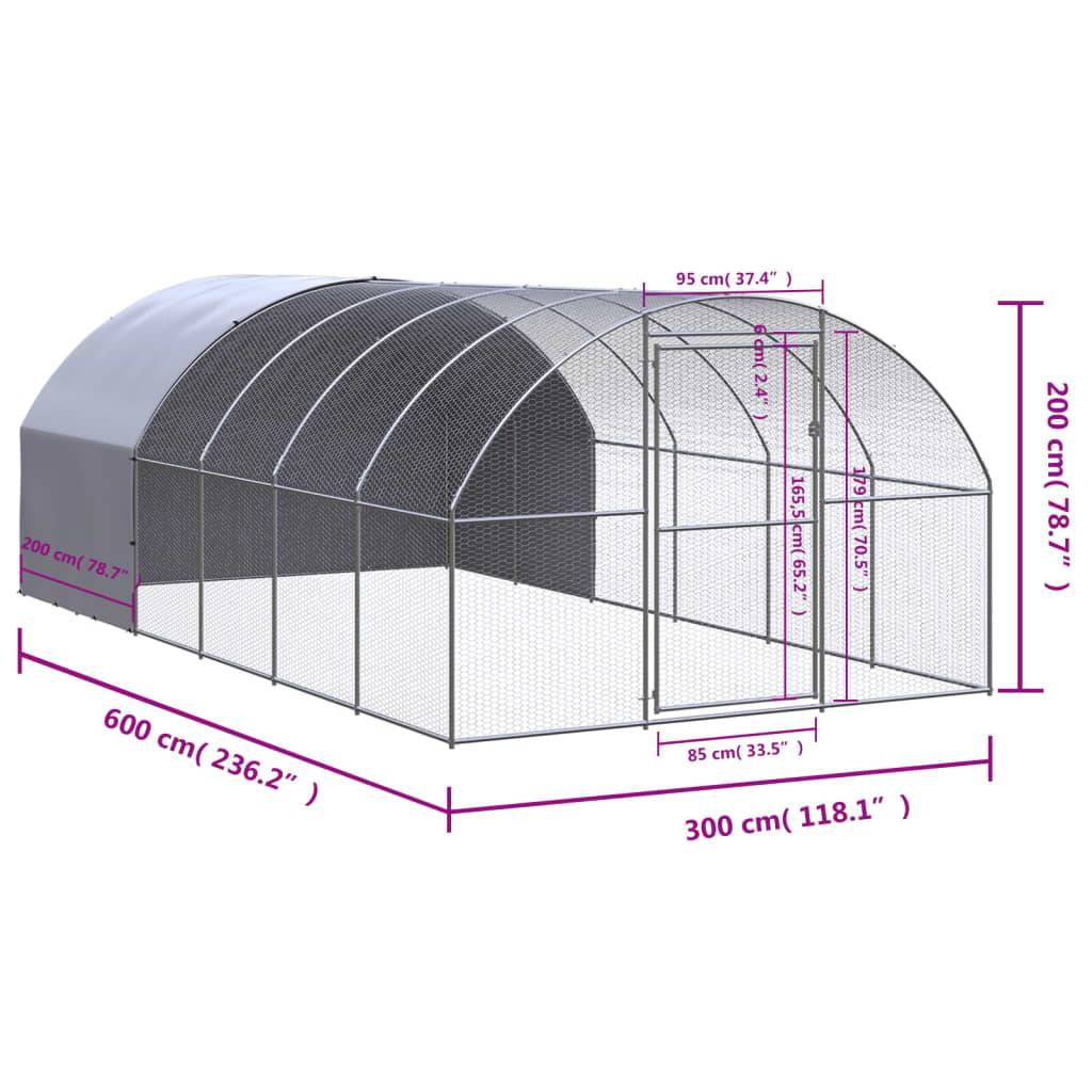 Vidaxl - Poulailler d'extérieur 3x6x2 m Acier galvanisé vidaXL 3095474