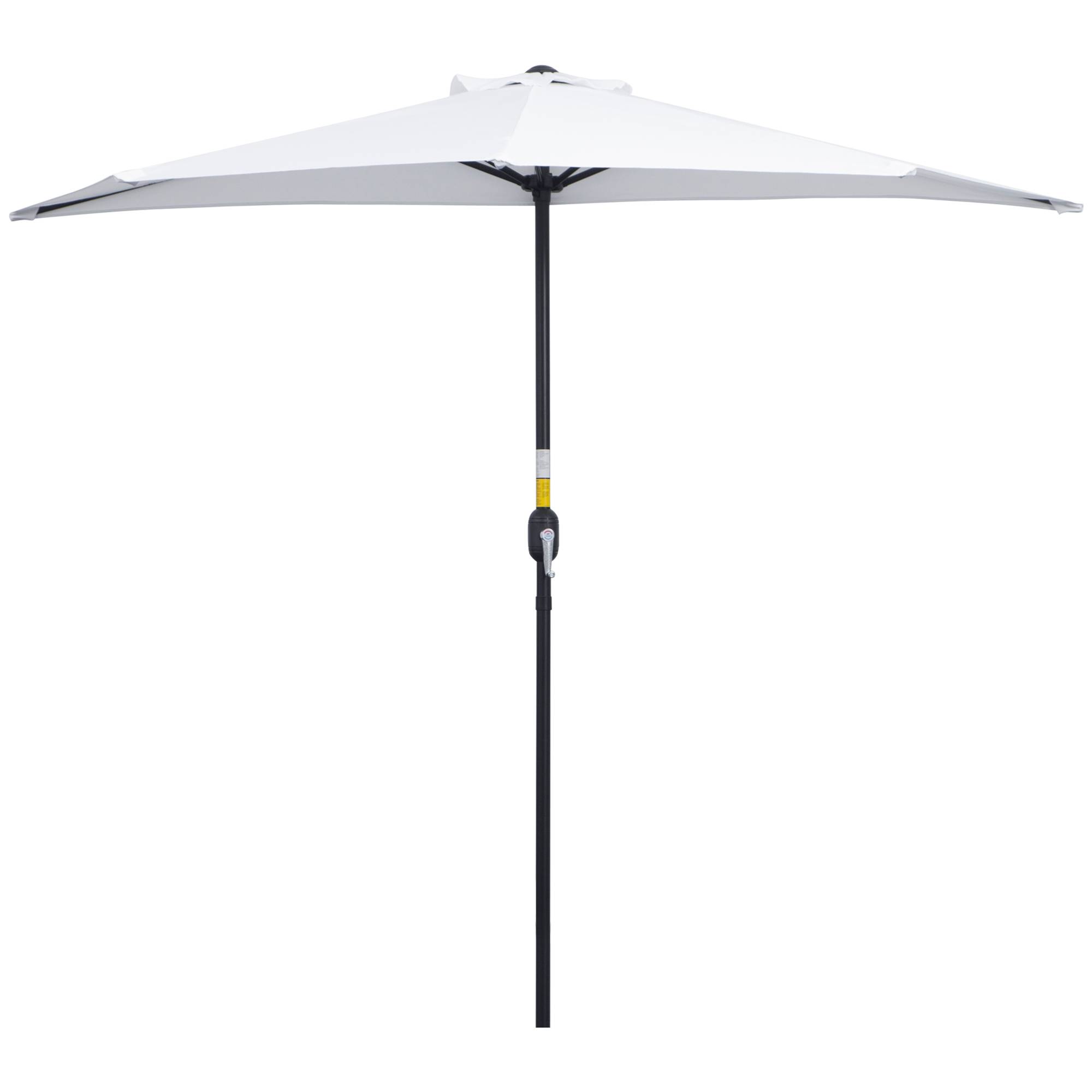 Demi-Parasol Ø 2,6 m, parasol de balcon 5 entretoises acier polyester crème fr128 - Image 1
