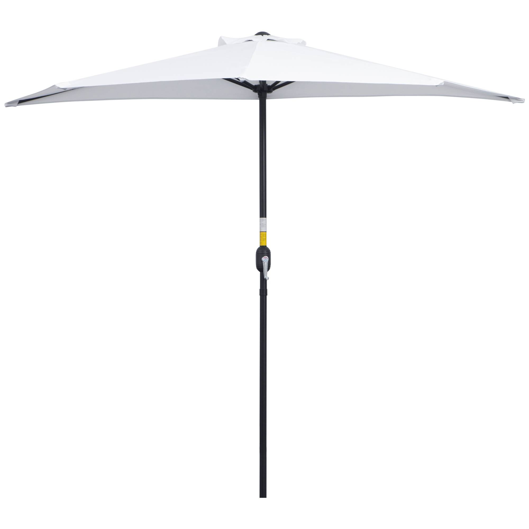 Demi-Parasol Ø 2,6 m, parasol de balcon 5 entretoises acier polyester crème fr128 - Image 2