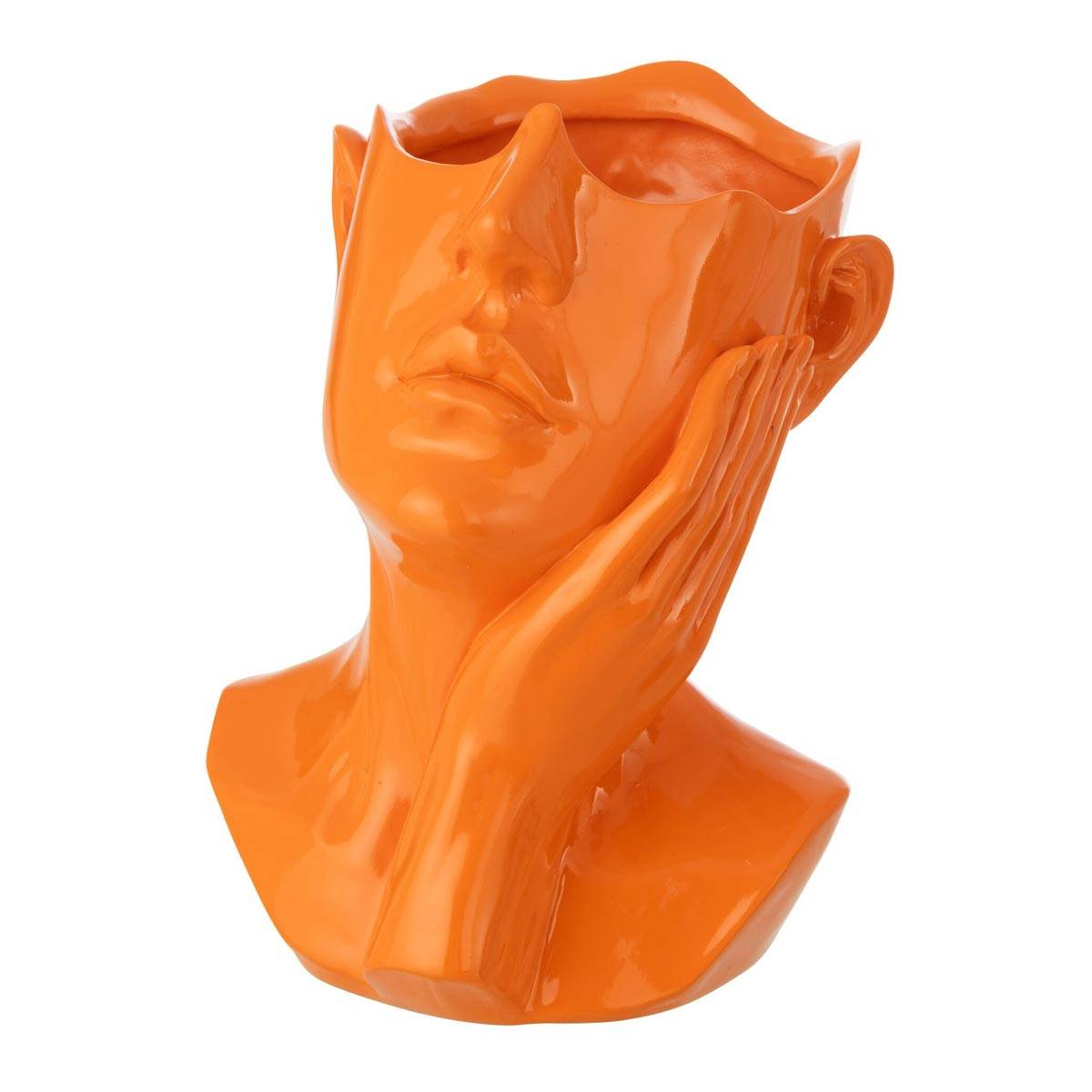 J-Line - Cache-Pot Buste de Femme "Muse" 27cm Orange - Image 1