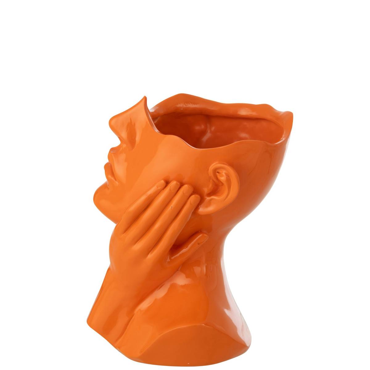 J-Line - Cache-Pot Buste de Femme "Muse" 27cm Orange - Image 4