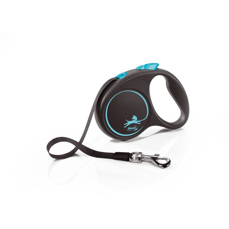 Flexi - Laisse Black Design S Tape 5m black/ blue  FU12T5-251-S-CHBL Flexi