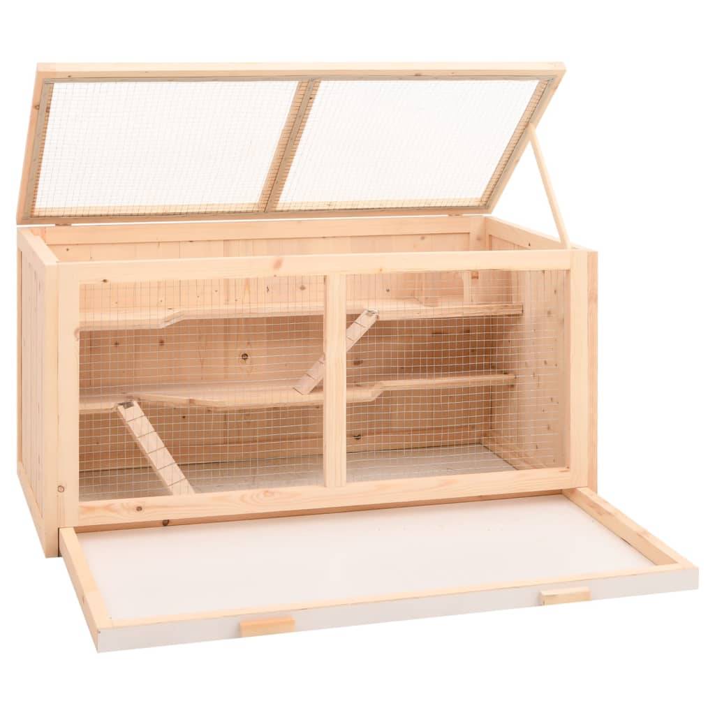 Cage à hamster - Cage pour hamsters 104x52x54 cm bois massif de sapin - Image 3
