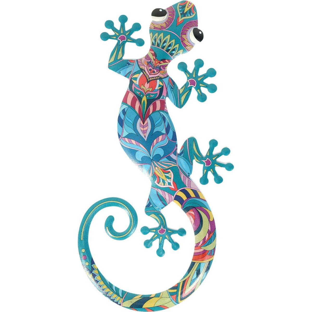 Origen - Lézard décoratif en métal coloré Blue 21 x 46 cm