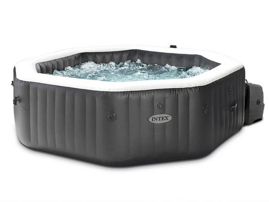 Kit spa gonflable Intex PureSpa Carbone octogonal Bulles et Jets 4 places + 5 kg de sel + Kit d'entretien - Image 2