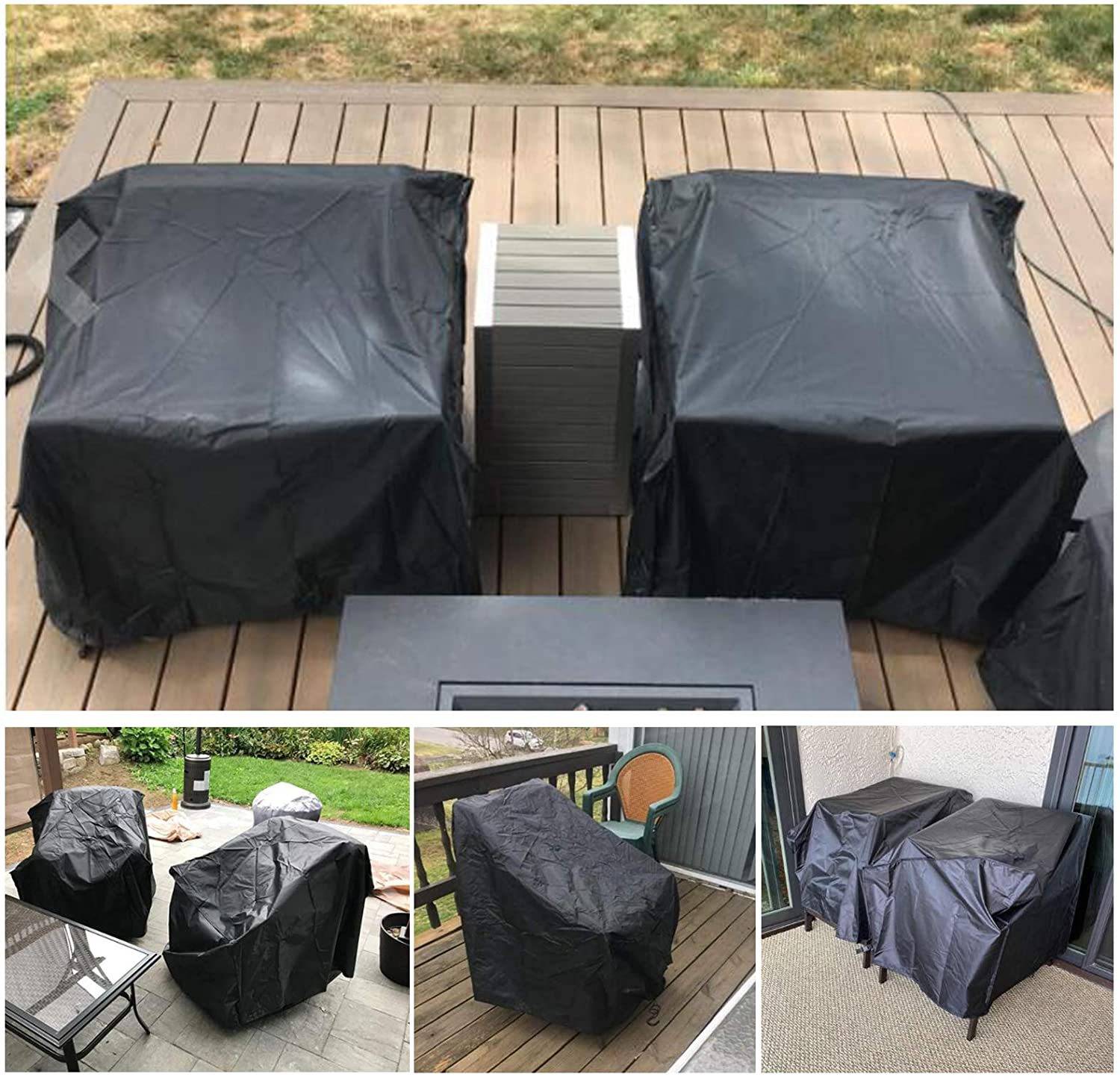 IntiMeg - Housse de Protection pour Chaise de Jardin, Housse Imperméable pour Fauteuil Extérieur, 420D Tissu Oxford, 97*79*74cm-2 pièces IntiMeg - Image 3