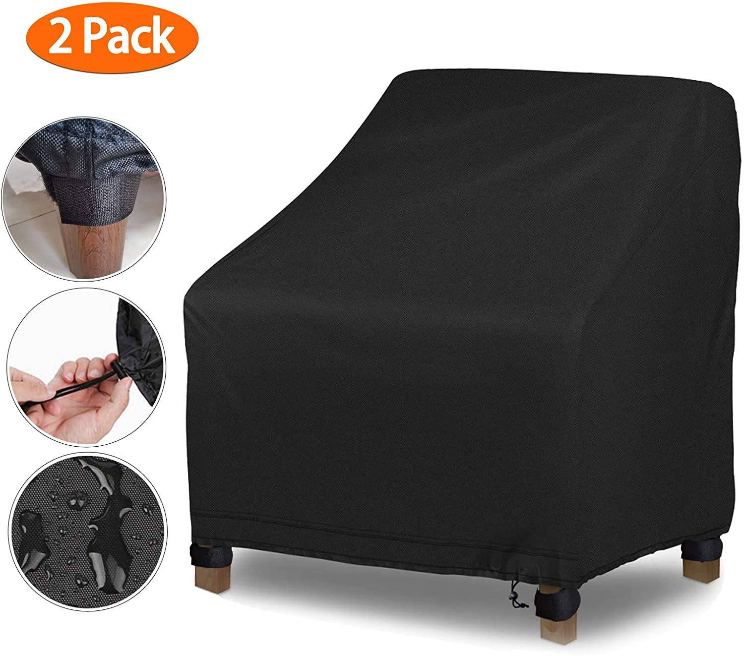 IntiMeg - Housse de Protection pour Chaise de Jardin, Housse Imperméable pour Fauteuil Extérieur, 420D Tissu Oxford, 97*79*74cm-2 pièces IntiMeg - Image 1