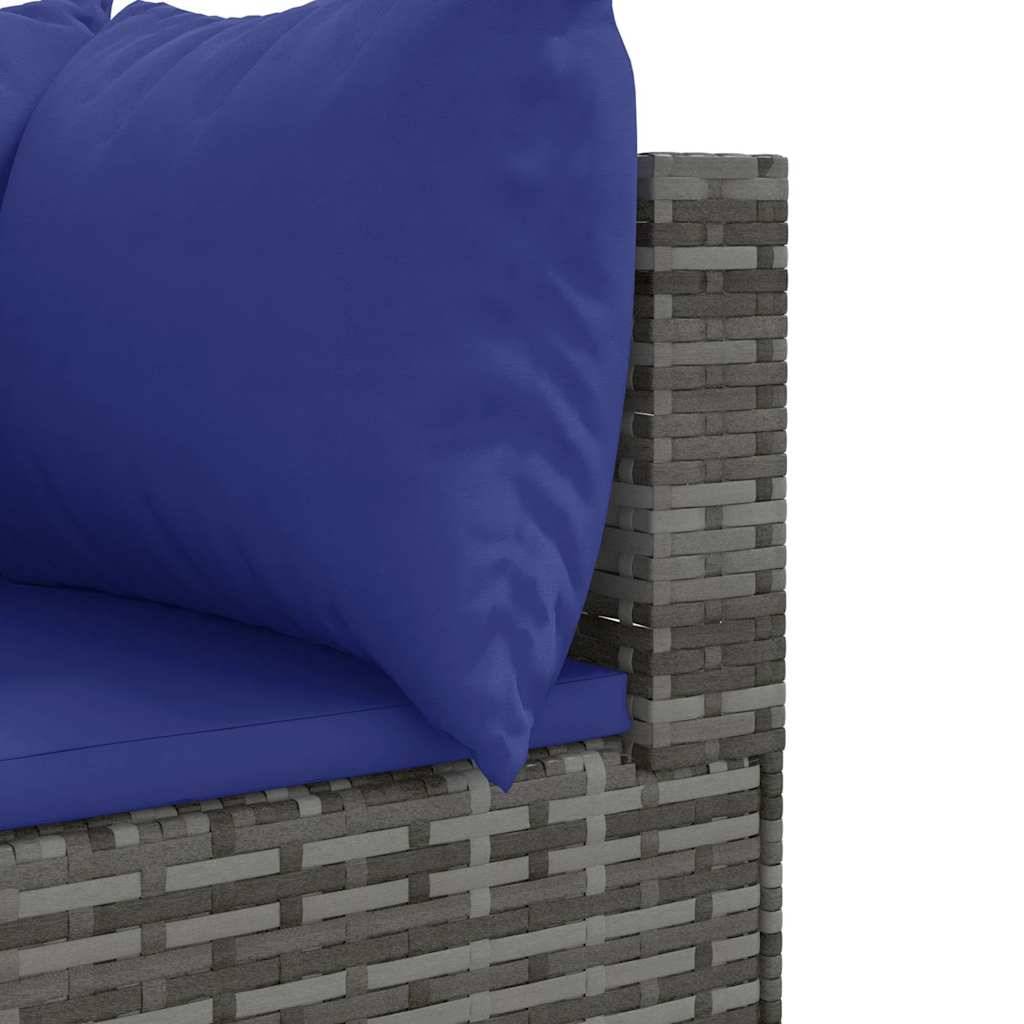 Vidaxl - Salon de jardin 7 pcs avec coussins Gris Résine tressée vidaXL 3308223 - Image 5