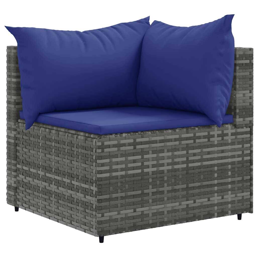 Vidaxl - Salon de jardin 7 pcs avec coussins Gris Résine tressée vidaXL 3308223 - Image 9