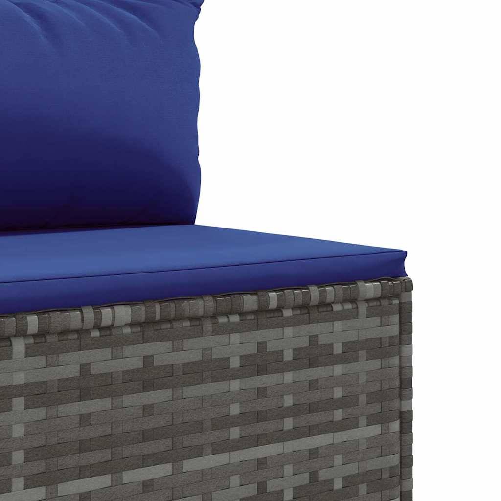Vidaxl - Salon de jardin 7 pcs avec coussins Gris Résine tressée vidaXL 3308223 - Image 4