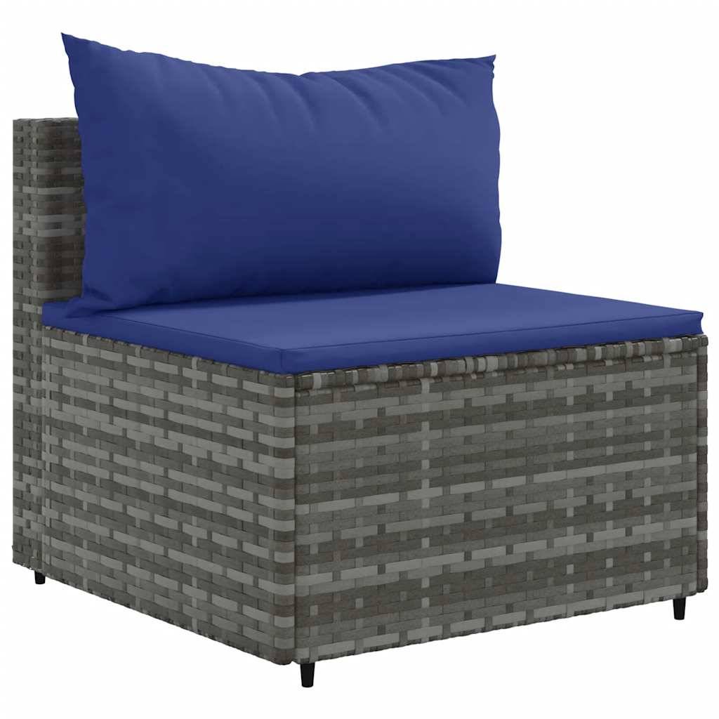 Vidaxl - Salon de jardin 7 pcs avec coussins Gris Résine tressée vidaXL 3308223 - Image 10
