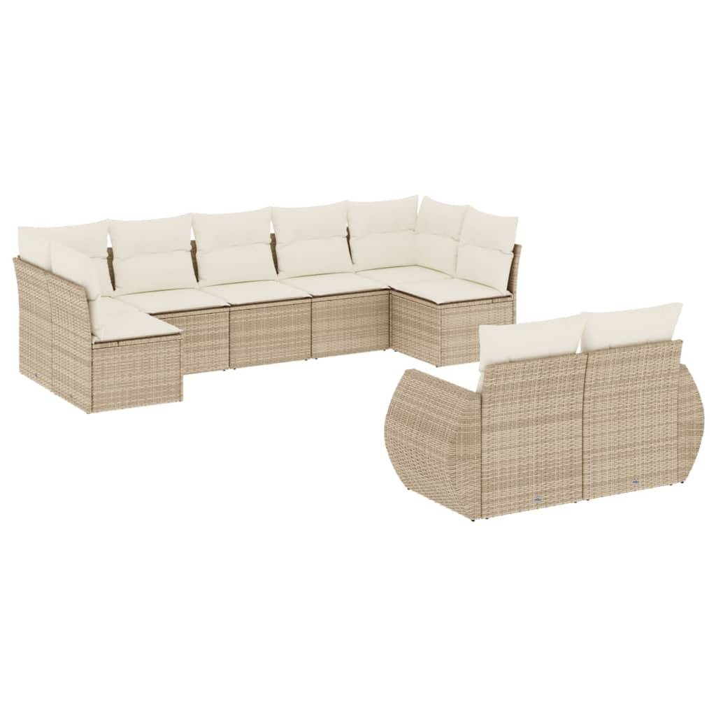 ComfortXL - Salon de Jardin Bas 9 Places en Résine Tressée Beige avec Coussins Crème Déhoussables 9 Pièces – ComfortXL Outdoor Living - Image 2