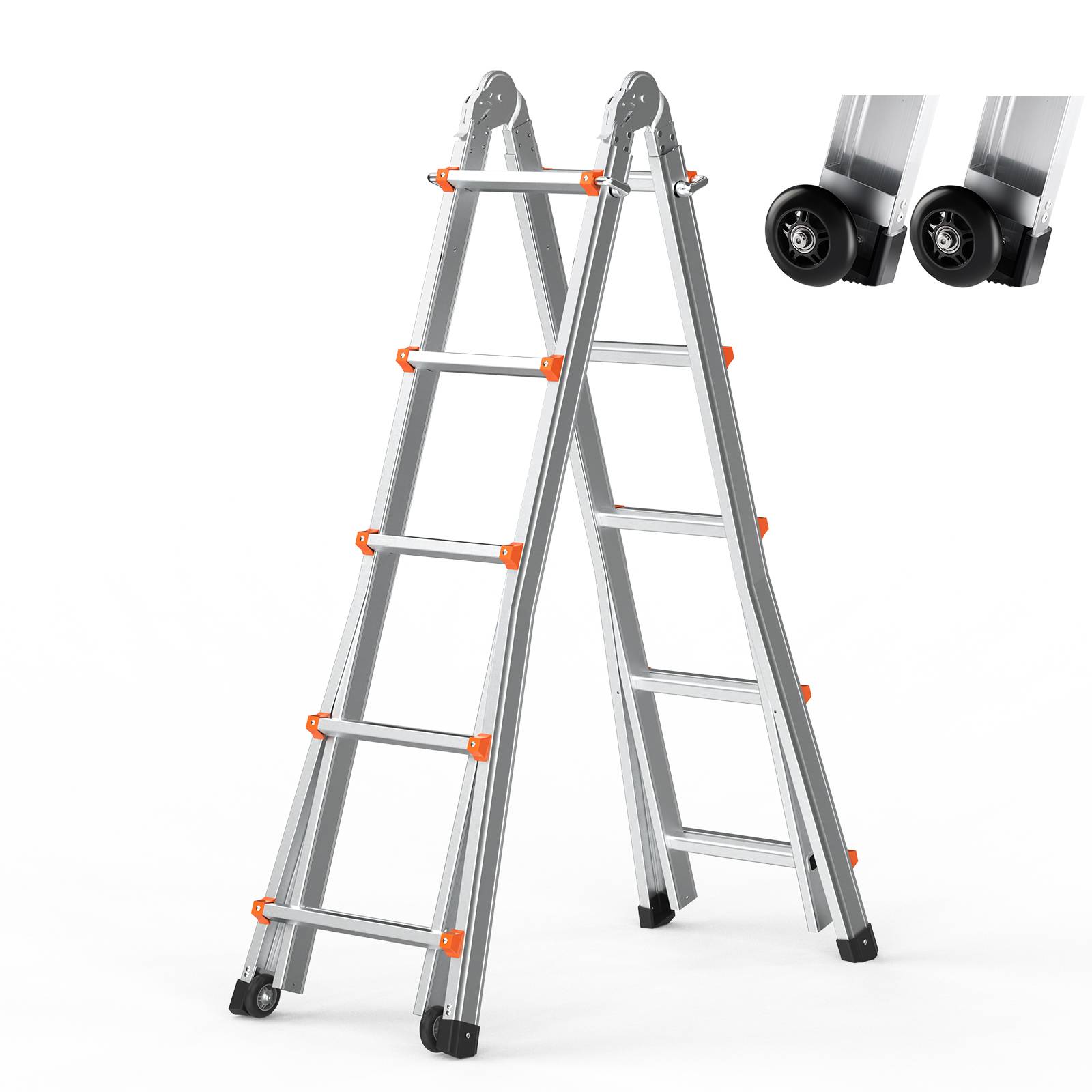 Vevor - VEVOR Échelle télescopique A aluminium 16.7 pieds, portable, charge 330 lb, pour intérieur/extérieur. - Image 1