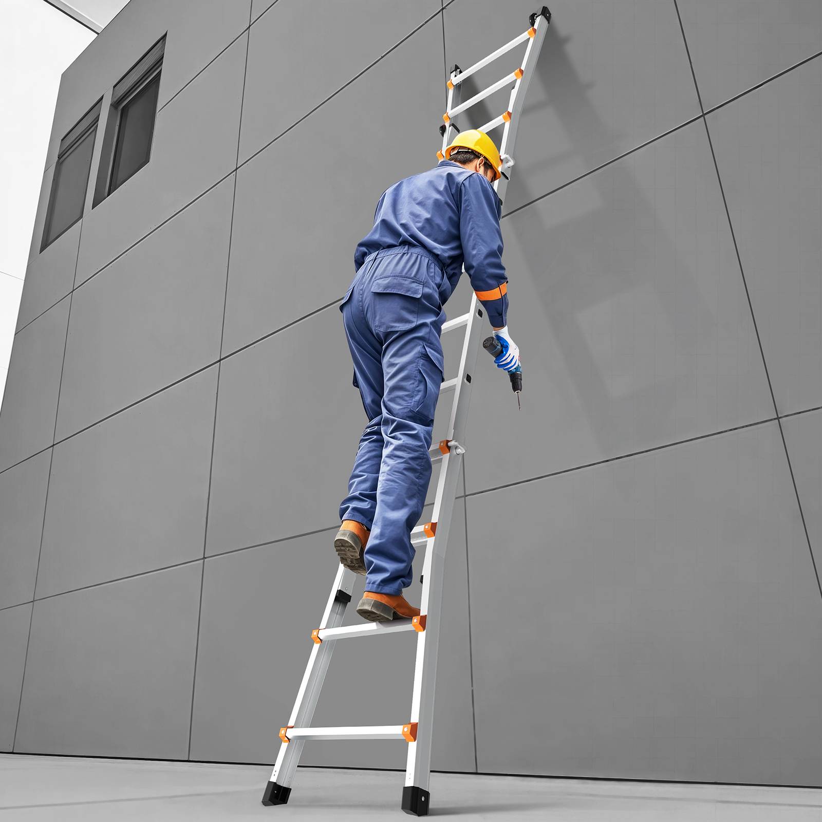 Vevor - VEVOR Échelle télescopique A aluminium 16.7 pieds, portable, charge 330 lb, pour intérieur/extérieur. - Image 8