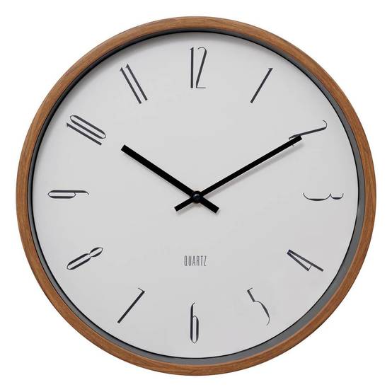 Horloge Murale Effet Bois "Bratislav" 35cm Blanc - Image 1