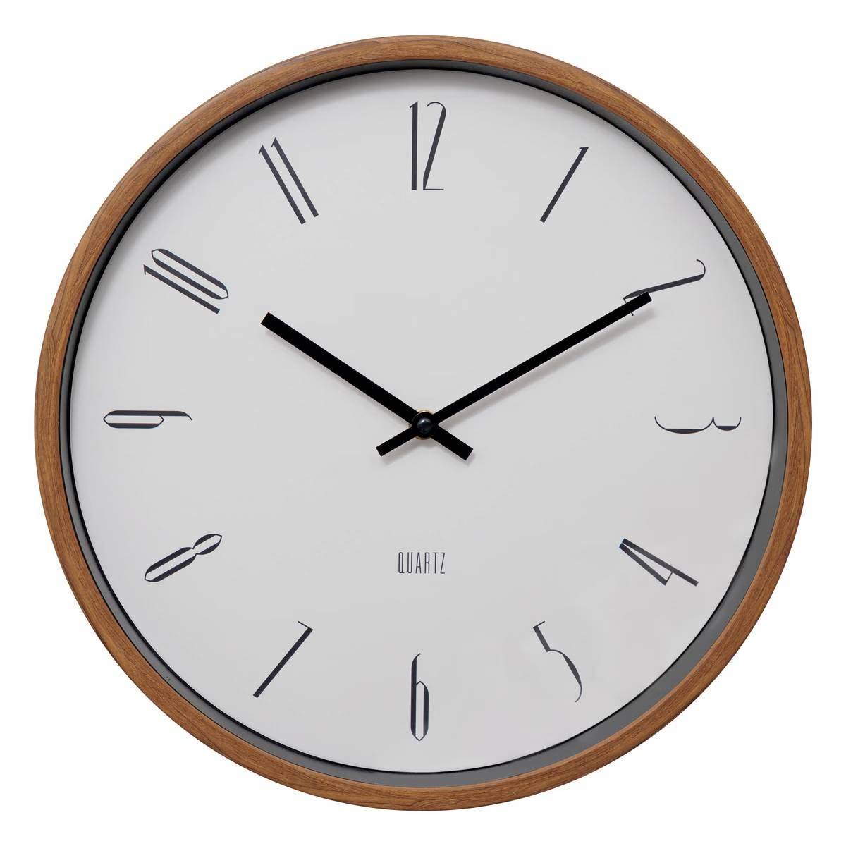 Horloge Murale Effet Bois "Bratislav" 35cm Blanc - Image 1