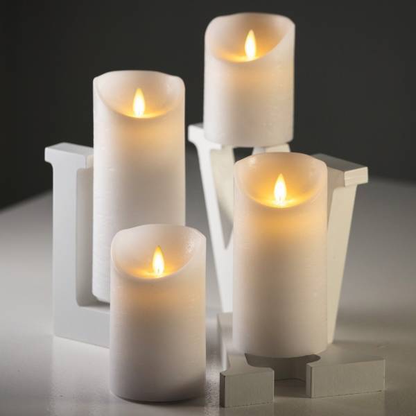 Lotti - Bougie LED en cire naturelle Blanche à piles Flamme vacillante H12cm Timer Blanc chaud Lotti - Image 7