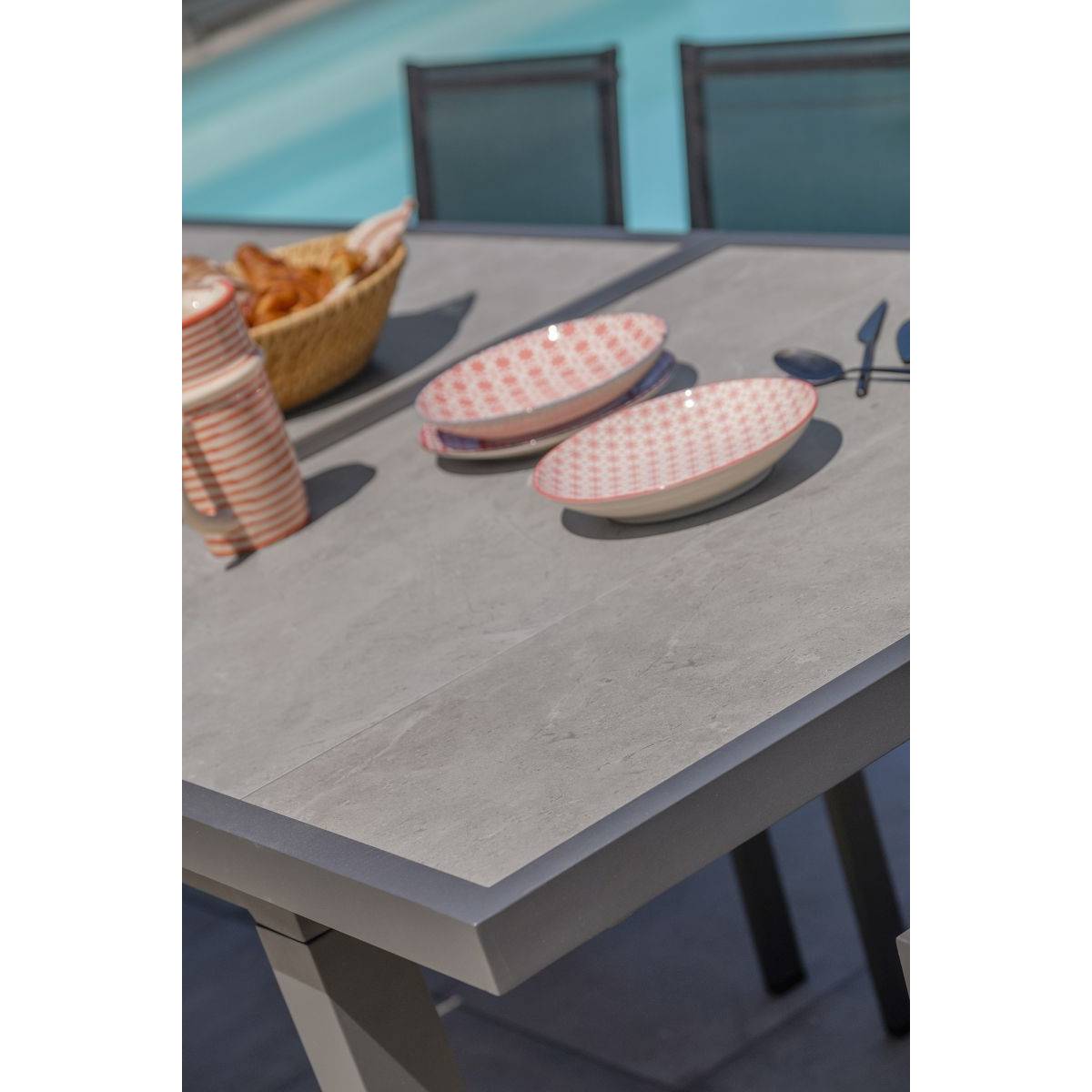Dcb Garden - Table de Jardin Extensible en Céramique "Venise" 190-250cm Gris Anthracite - Image 5