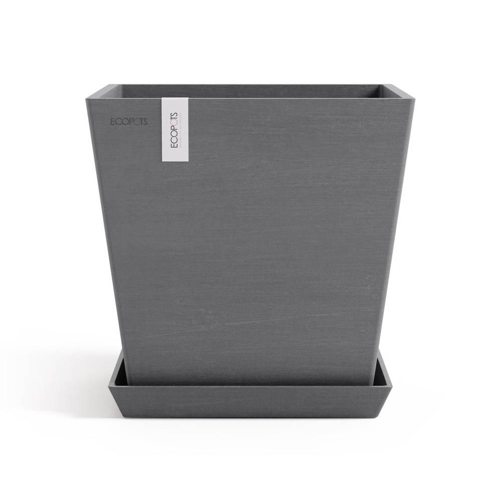 Ecopots - Pot Carré Rotterdam 25 Gris + réservoir d'eau - 25,2 x 25,2 x H. 24,5 cm - 10,7 L ECOPOTS - Image 3
