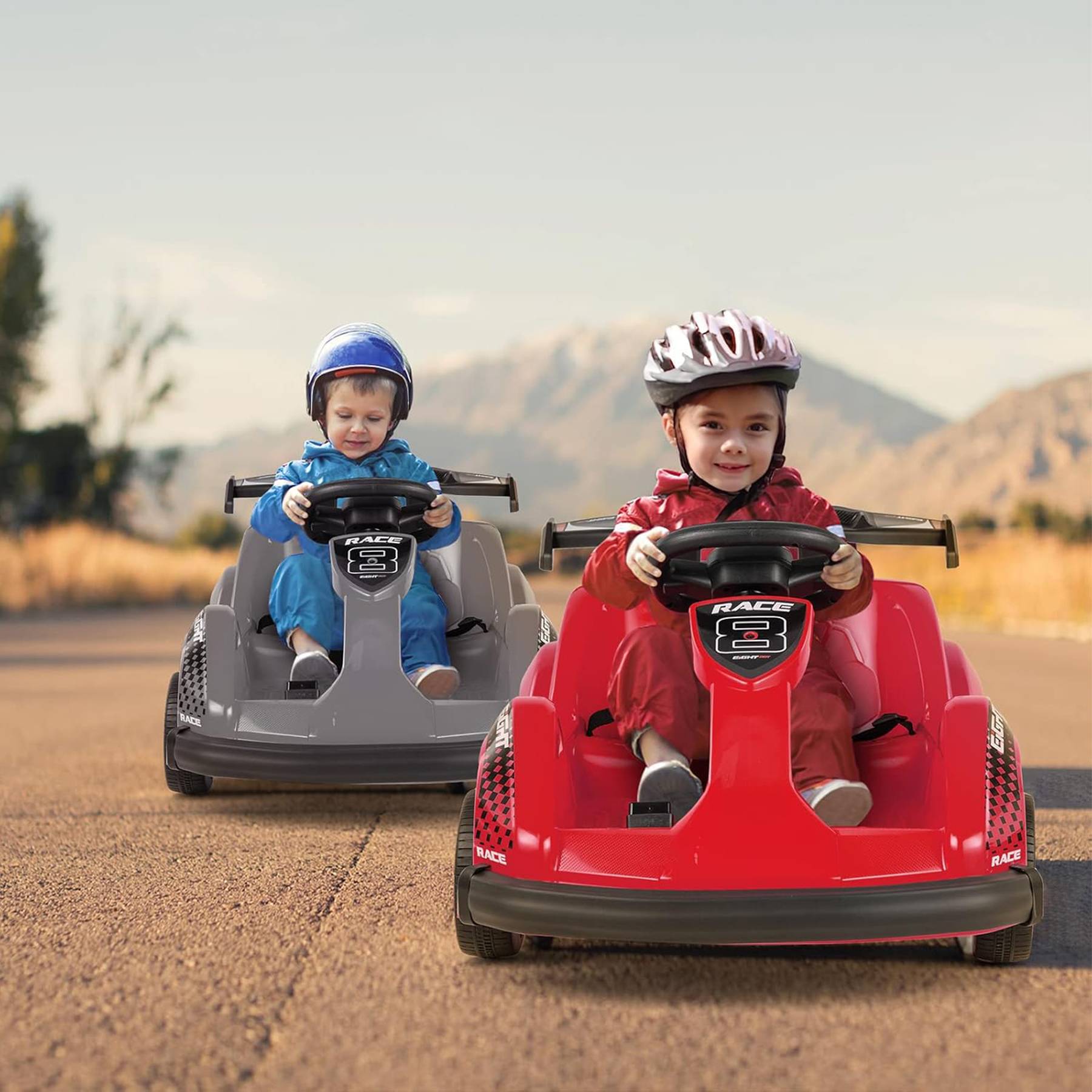 0 - Kart à pédales voiture pour enfants - ORYXEARTH - Rouge - 6V - Electrique - 4 roues - Image 2