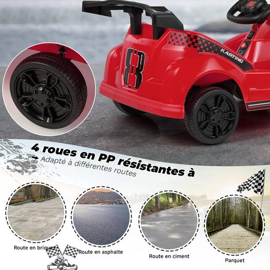 0 - Kart à pédales voiture pour enfants - ORYXEARTH - Rouge - 6V - Electrique - 4 roues - Image 7