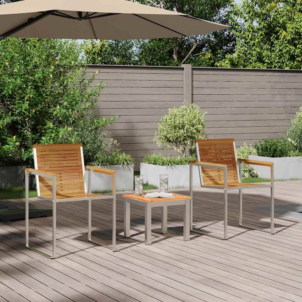 Transat | Bain de soleil | Chaise longue 3 pcs Marron Bois d'Acacia Massif - Image 4
