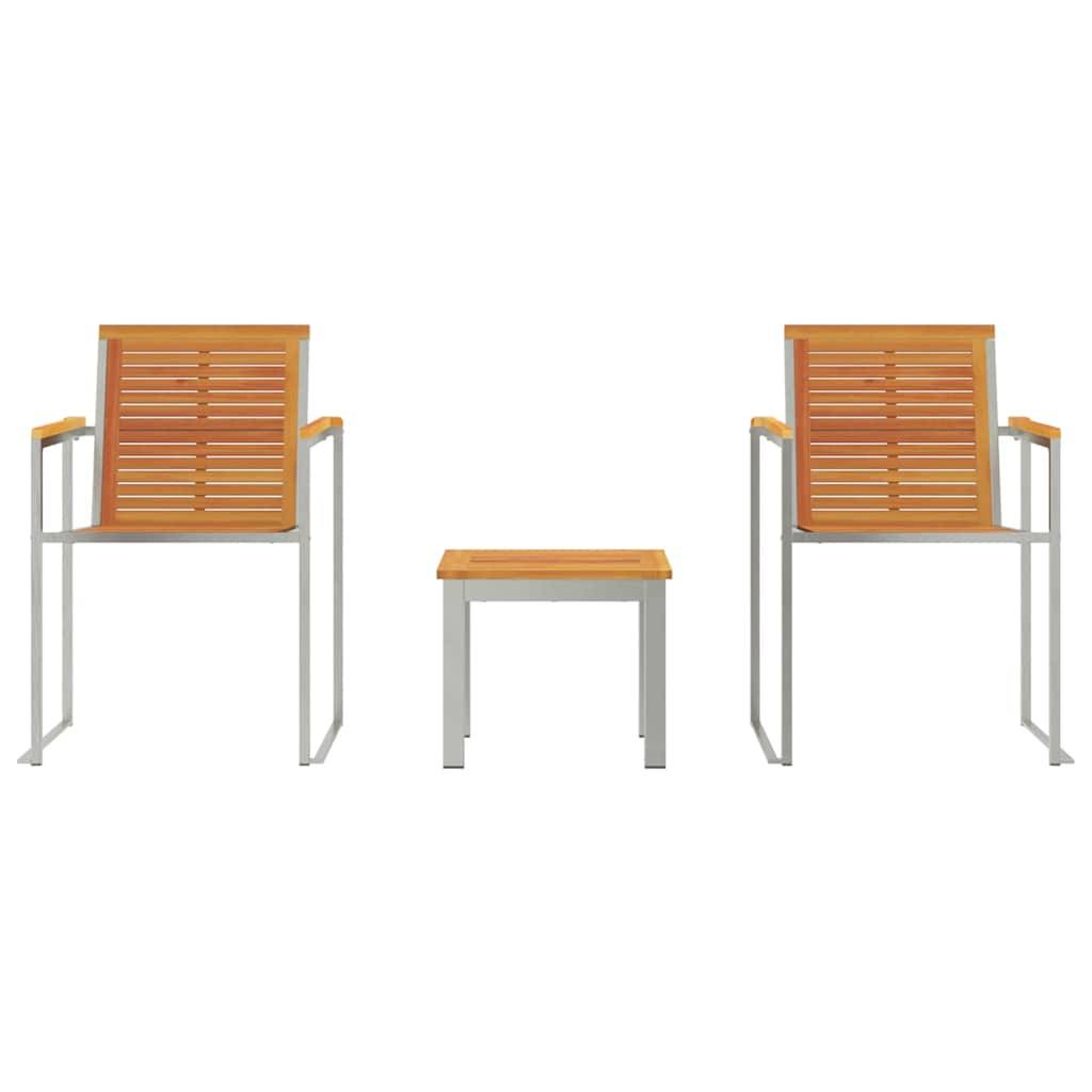 Transat | Bain de soleil | Chaise longue 3 pcs Marron Bois d'Acacia Massif - Image 7