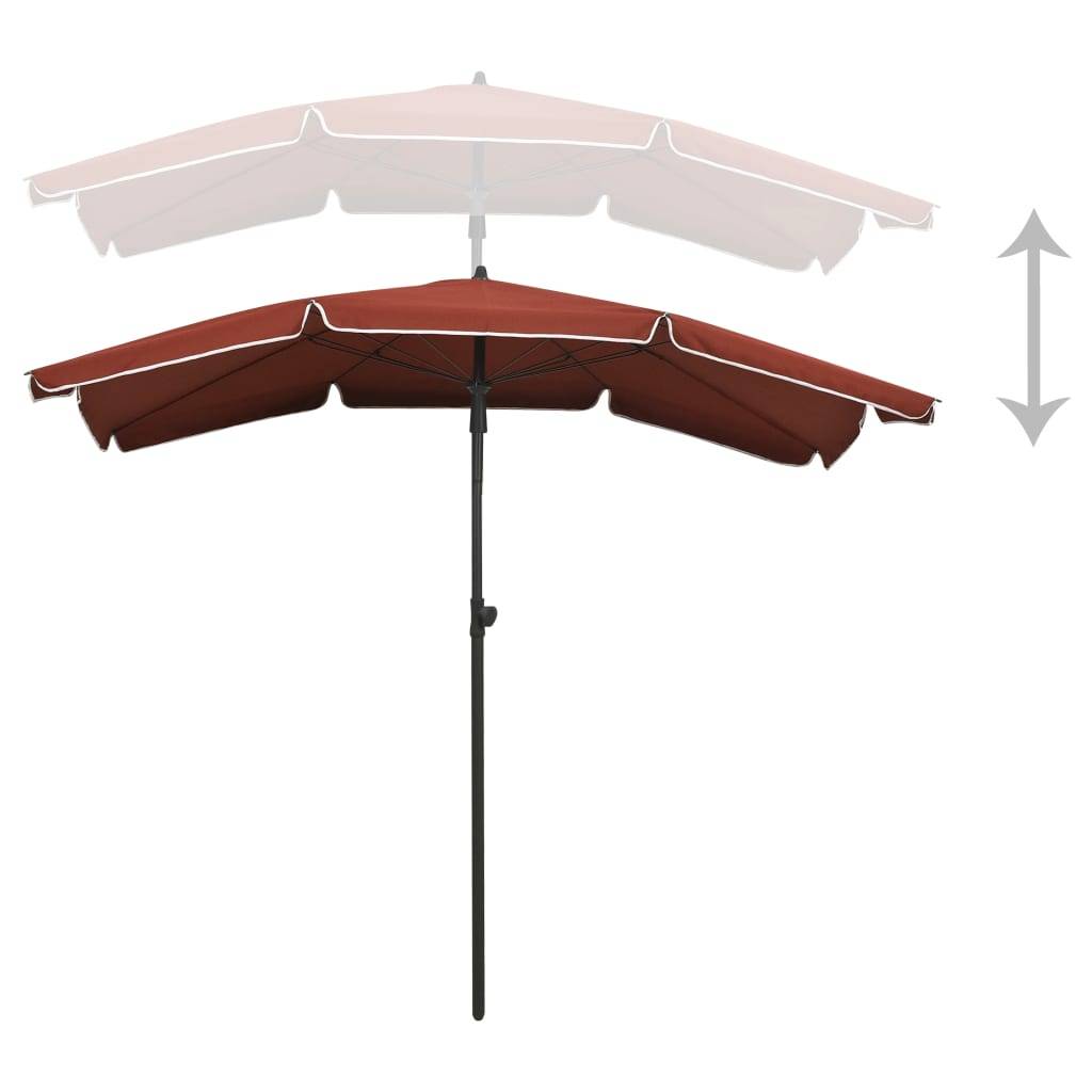 Helloshop26 - Parasol de jardin avec mât 200 x 130 cm terre cuite - Image 4