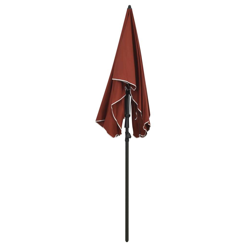 Helloshop26 - Parasol de jardin avec mât 200 x 130 cm terre cuite - Image 3