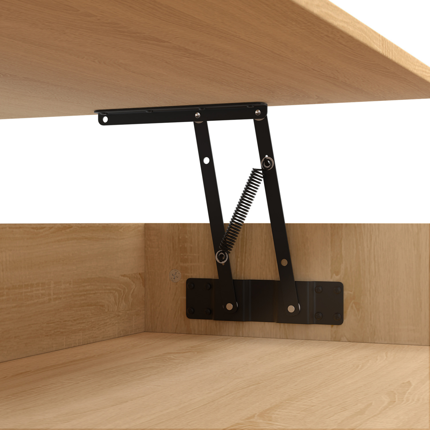 Table basse plateau relevable EDEN carrée bois et noir - Image 6