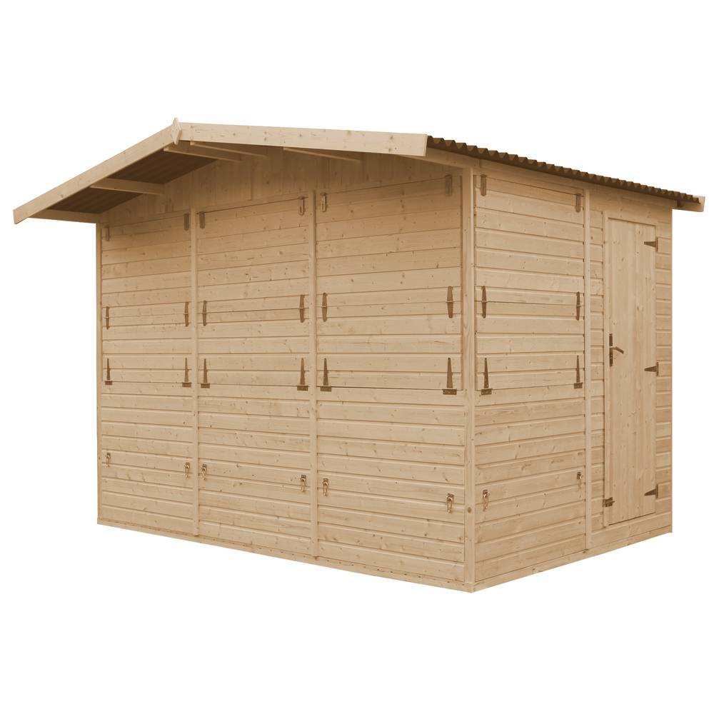 Timbela - Maison de jardin en boisH232x336x263 cm / 6 m² - Étal de marché en bois avec comptoir - 17 mm d’épaisseur - Timbela M150B - Image 6
