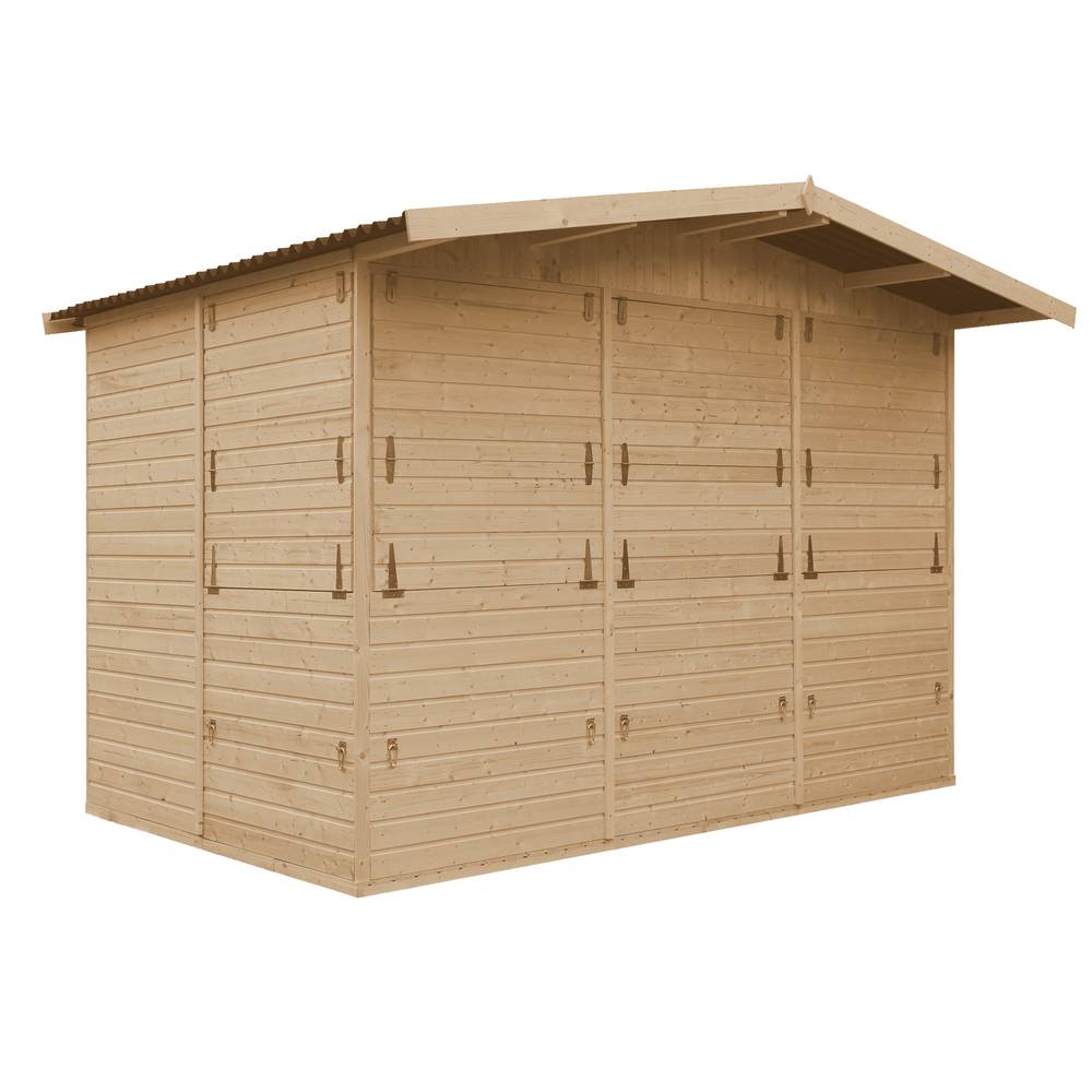 Timbela - Maison de jardin en boisH232x336x263 cm / 6 m² - Étal de marché en bois avec comptoir - 17 mm d’épaisseur - Timbela M150B - Image 7