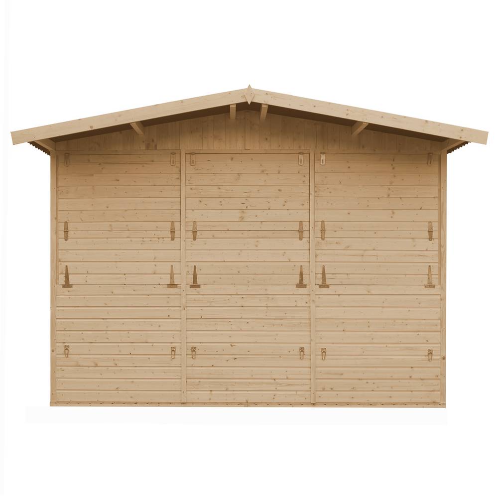 Timbela - Maison de jardin en boisH232x336x263 cm / 6 m² - Étal de marché en bois avec comptoir - 17 mm d’épaisseur - Timbela M150B - Image 4