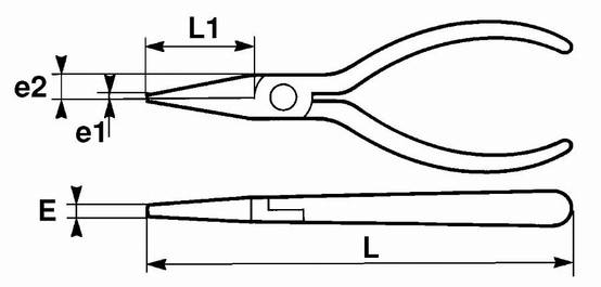Pince becs plats isolee 145 mm SAM - Z23614 - Image 3