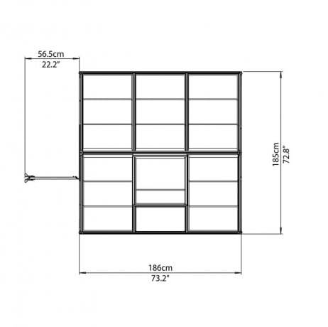 Canopia - Serre de jardin en polycarbonate Hybrid  3,44 m², Couleur Argent, Ancrage au sol Oui - Image 8
