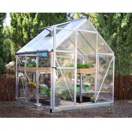 Canopia - Serre de jardin en polycarbonate Hybrid 3,44 m², Couleur Argent, Ancrage au sol Oui - Image 2