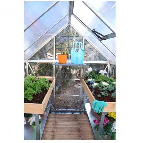 Canopia - Serre de jardin en polycarbonate Hybrid 3,44 m², Couleur Argent, Ancrage au sol Oui - Image 3