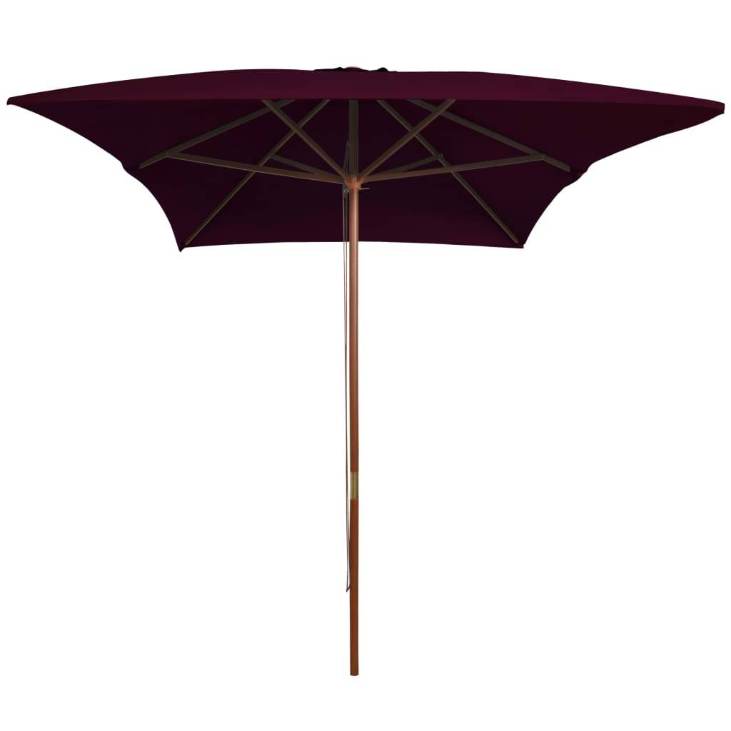Helloshop26 - Parasol d'extérieur avec mât en bois 200 x 300 cm rouge bordeaux - Image 2