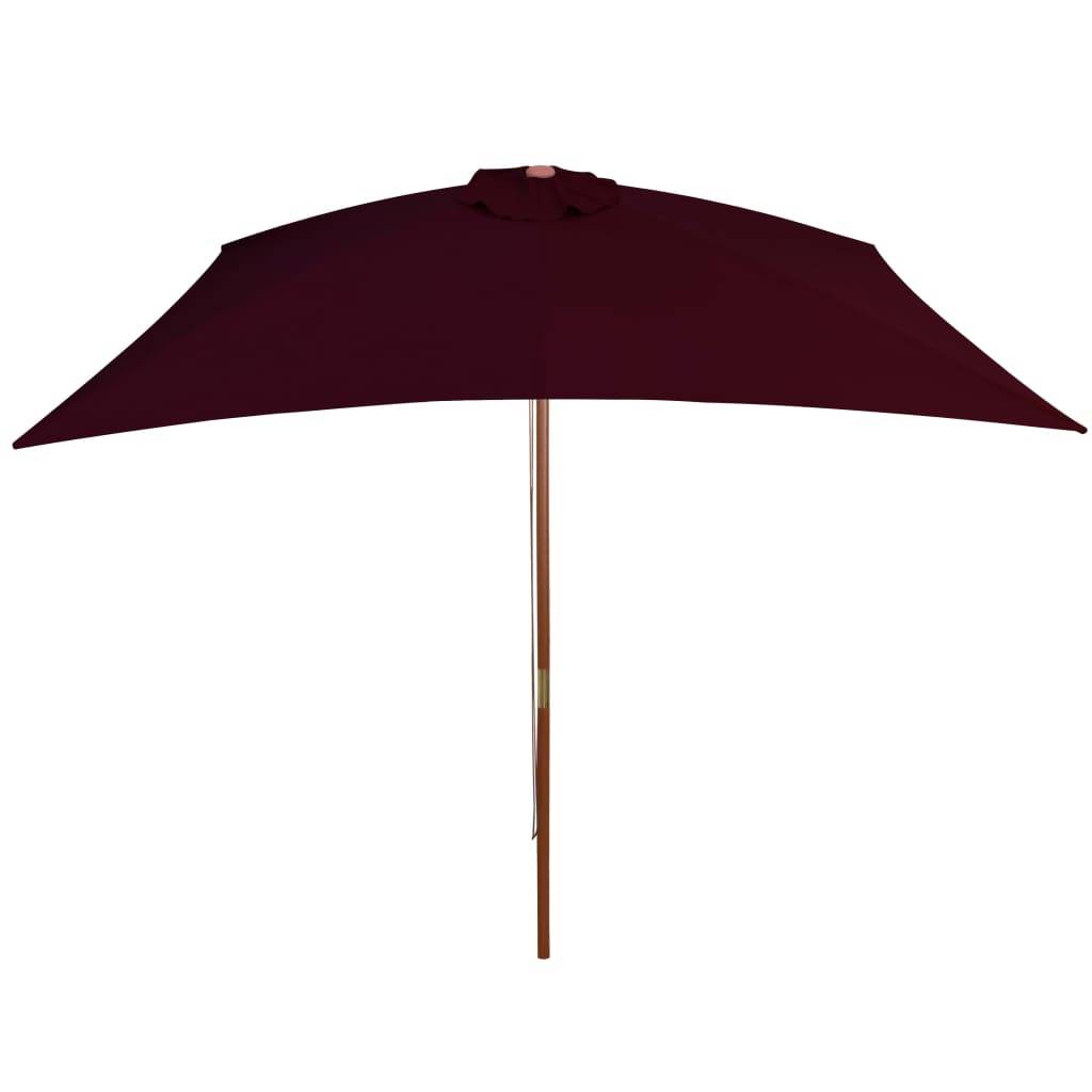 Helloshop26 - Parasol d'extérieur avec mât en bois 200 x 300 cm rouge bordeaux - Image 3