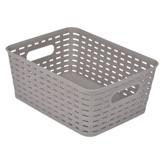 Panière à Linge "Effet Tressé" 5L Taupe