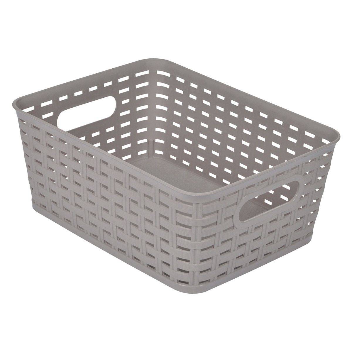Panière à Linge "Effet Tressé" 5L Taupe