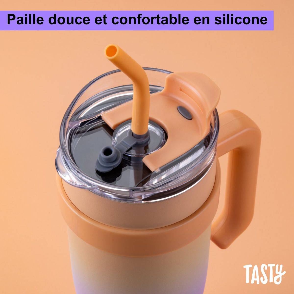 Gobelet isotherme 1200 ml lilas et pêche Tasty - Image 5