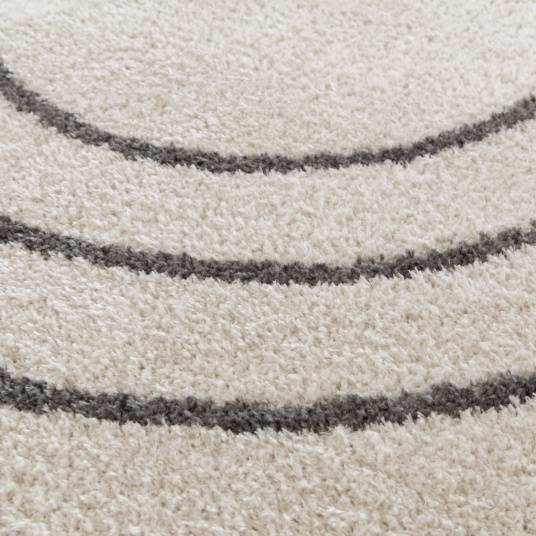 Decoweb - Tapis ovale en matière douce recyclée - Masha - Crème et taupe - 160 x 230 cm - Decoweb - Image 3