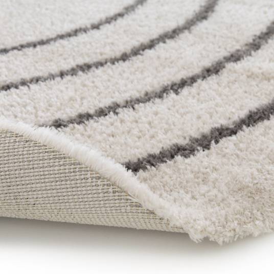Decoweb - Tapis ovale en matière douce recyclée - Masha - Crème et taupe - 160 x 230 cm - Decoweb - Image 4