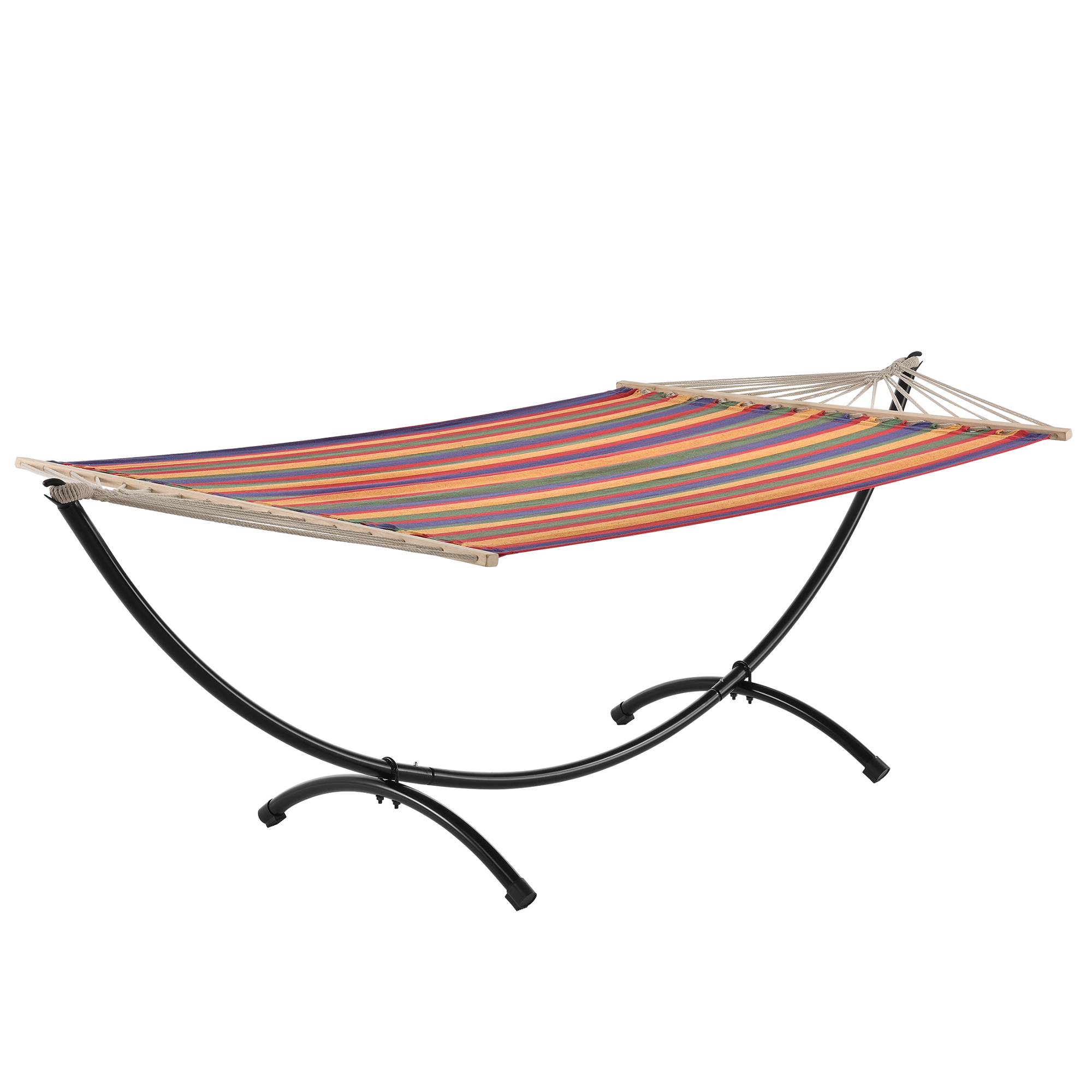 Casa.Pro - Hamac avec Structure Kungälv Capacité Jusqu'à 200 kg 200/220 x 150 cm Multicolore [casa.pro] - Image 1