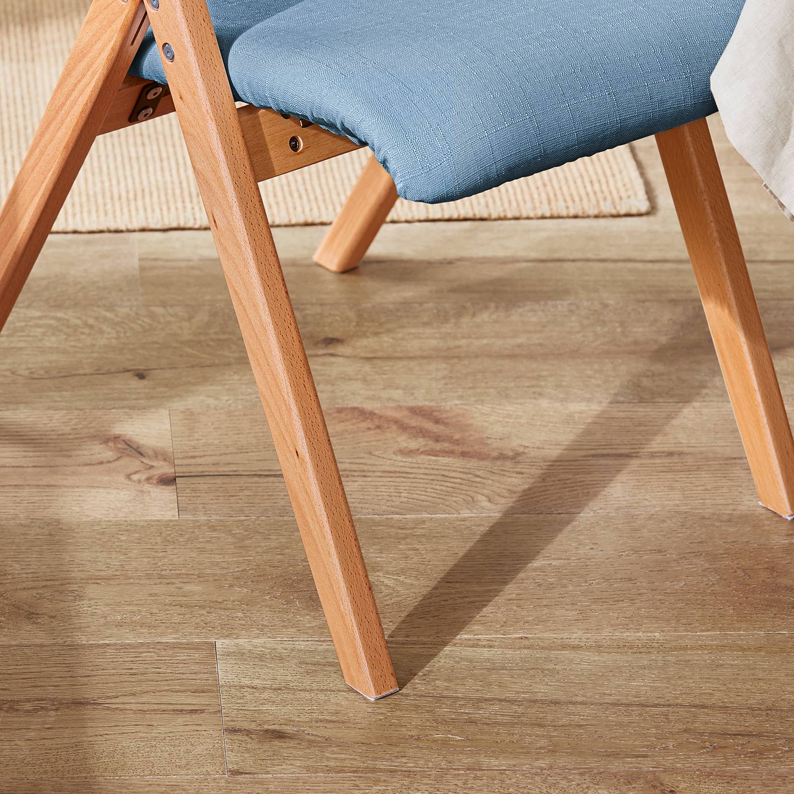 SoBuy Chaise Pliante Rembourrée Ergonomique en Bois pour Cuisine et Bureau - Compacte pour Petits Espaces, Bleu, Modèle FST92-BL - Image 6