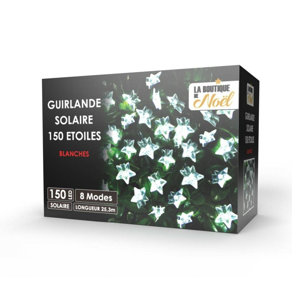 Guirlande solaire à LED forme "étoiles" 150 LED - LA BOUTIQUE DE Noël - Image 2