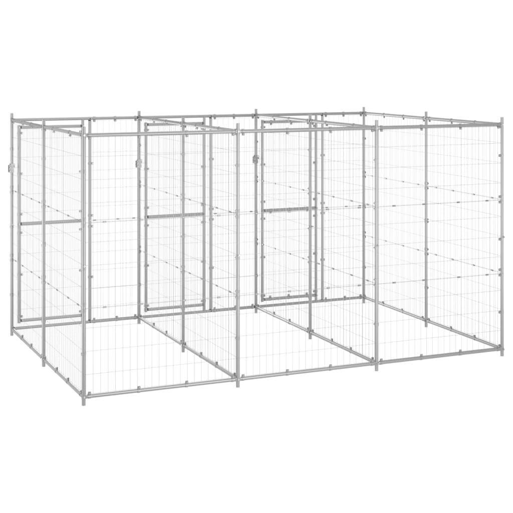 Helloshop26 - Chenil extérieur cage enclos parc animaux chien extérieur acier galvanisé 7,26 m² - Image 5