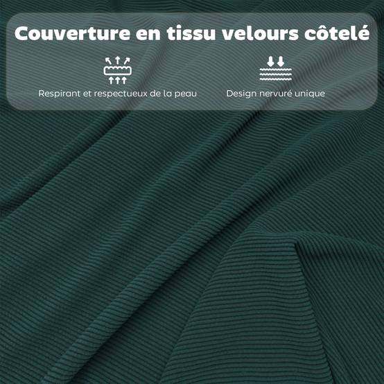 Lot de 4 chaises pliantes chaises de salle à manger portables avec assises et dossiers rembourrés en velours côtelé bleu - Image 9