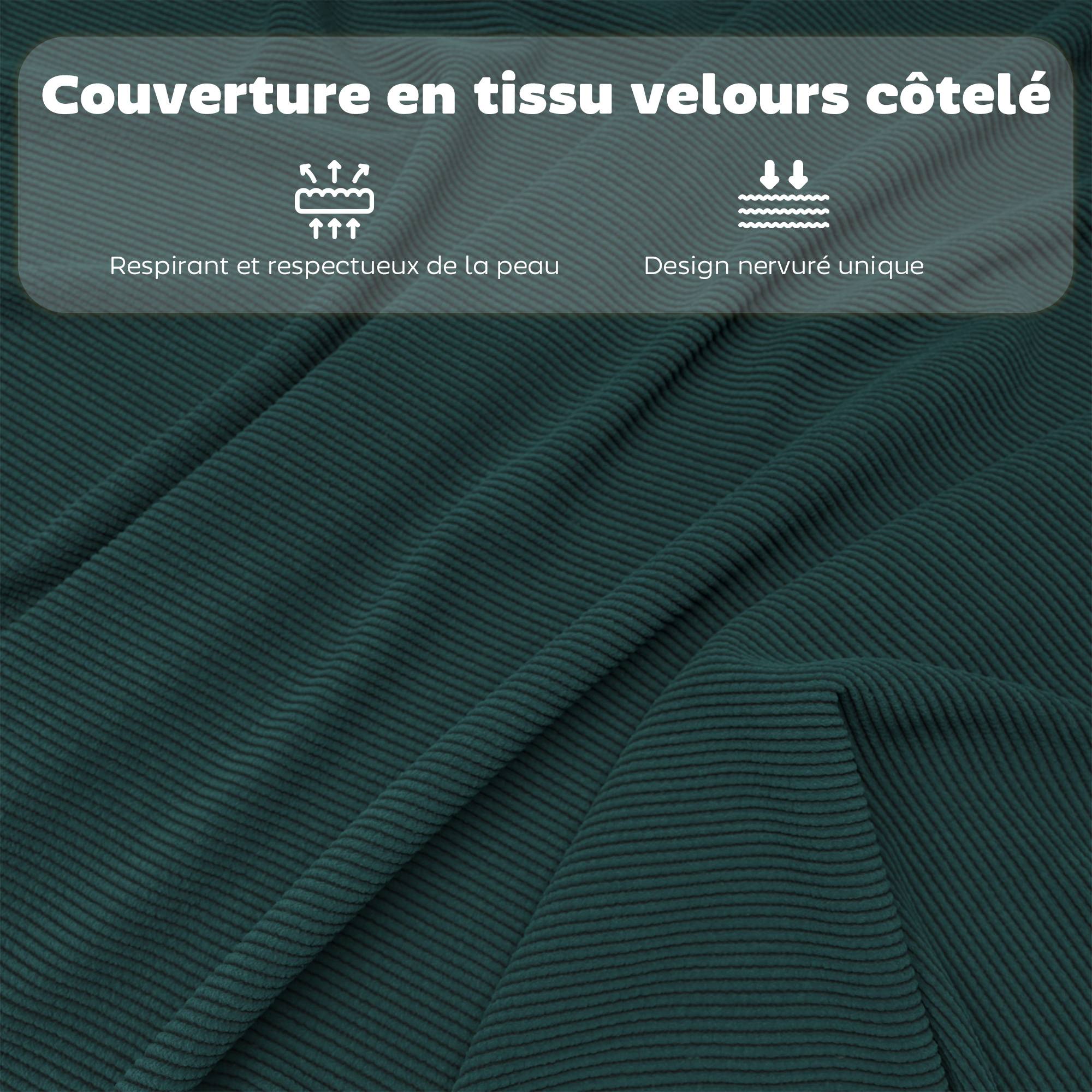 Lot de 4 chaises pliantes chaises de salle à manger portables avec assises et dossiers rembourrés en velours côtelé bleu - Image 9